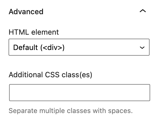 Advanced settings for query loop block