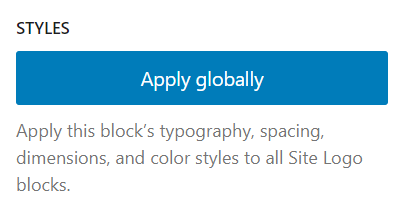 The apply globally for site logo styles