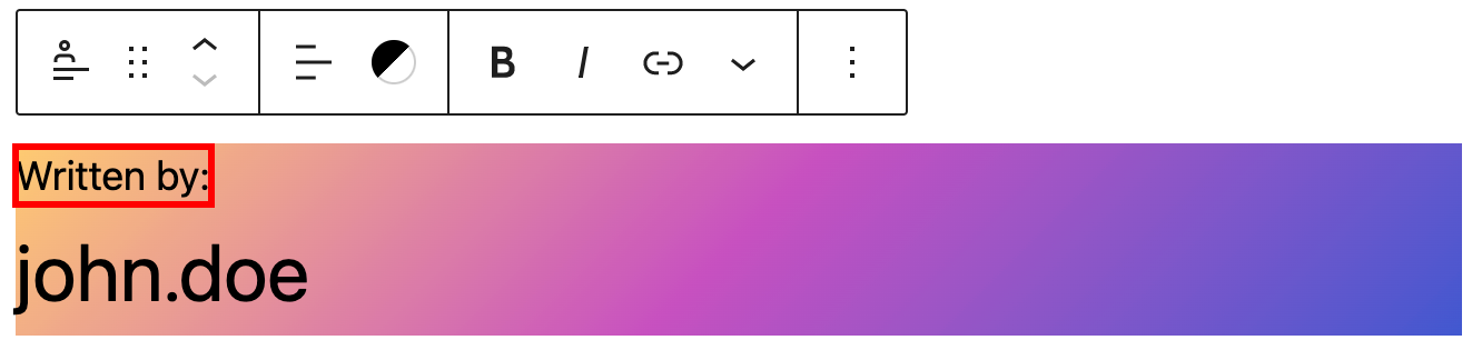 The byline on the post author block