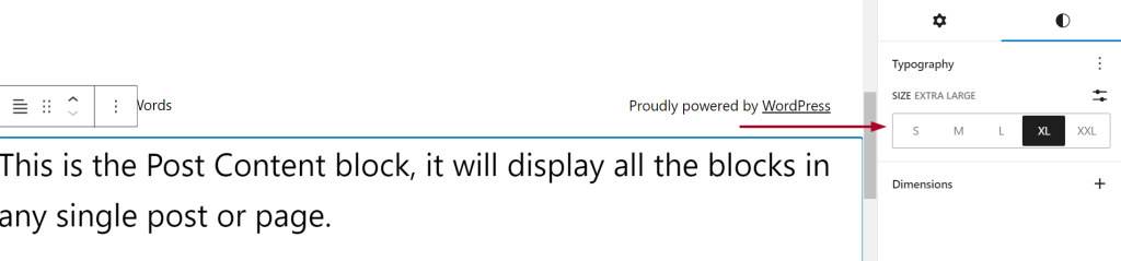 Typography support for Content block