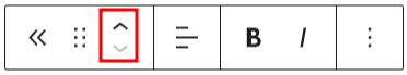 Move arrows on the previous post block toolbar