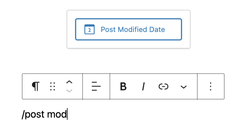 How to add Post Modified Date block quickly