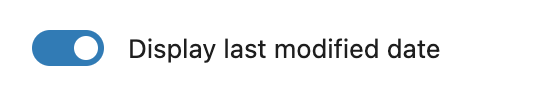 The last modified date shows a toggle button to turn the post date into last modified date.
