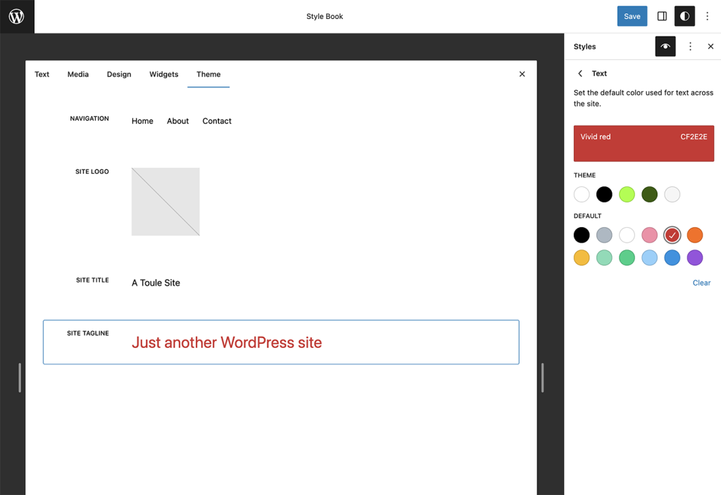 how to style the site tagline